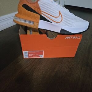 Nike Air Max White and Orange Sneakers
